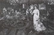 Atkinson Grimshaw, The Rector-s Garden Queen of the Lilies